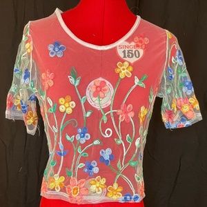 Mesh Embroidered Shirt